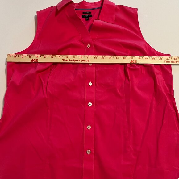 Talbots NWOT Hot Pink Wrinkle-Resistant Collared Blouse 14W - Picture 7 of 7